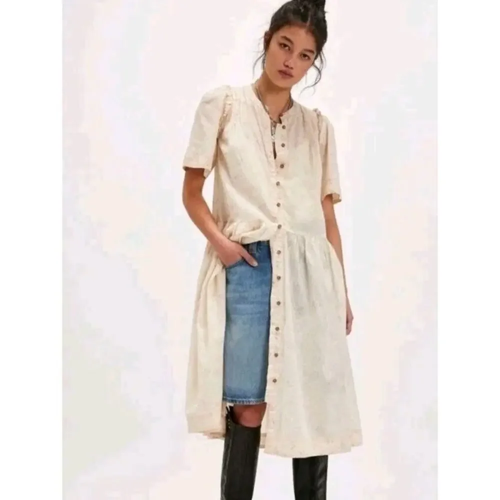 Free People Dainty Ethereal Cottage Bella Mae Midi Dress Vanilla Floral Medium